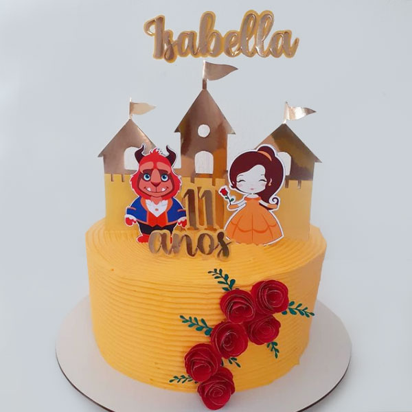 Bolo de Aniversário a Bela e a Fera - Fale com a Doces e Salgados BH